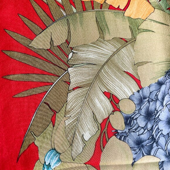 Vintage Salvatore Ferragamo Silk Scarf – Jungle Cubs & Tropical Foliage - Picture 12 of 15